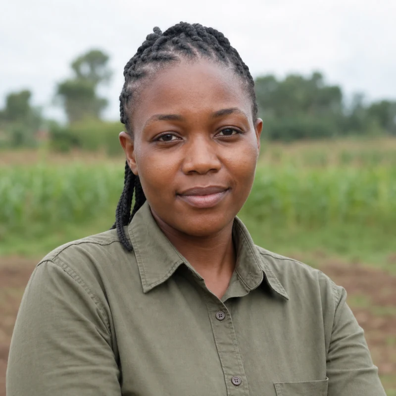 Illustrative portrait of an African woman in field agronomy
