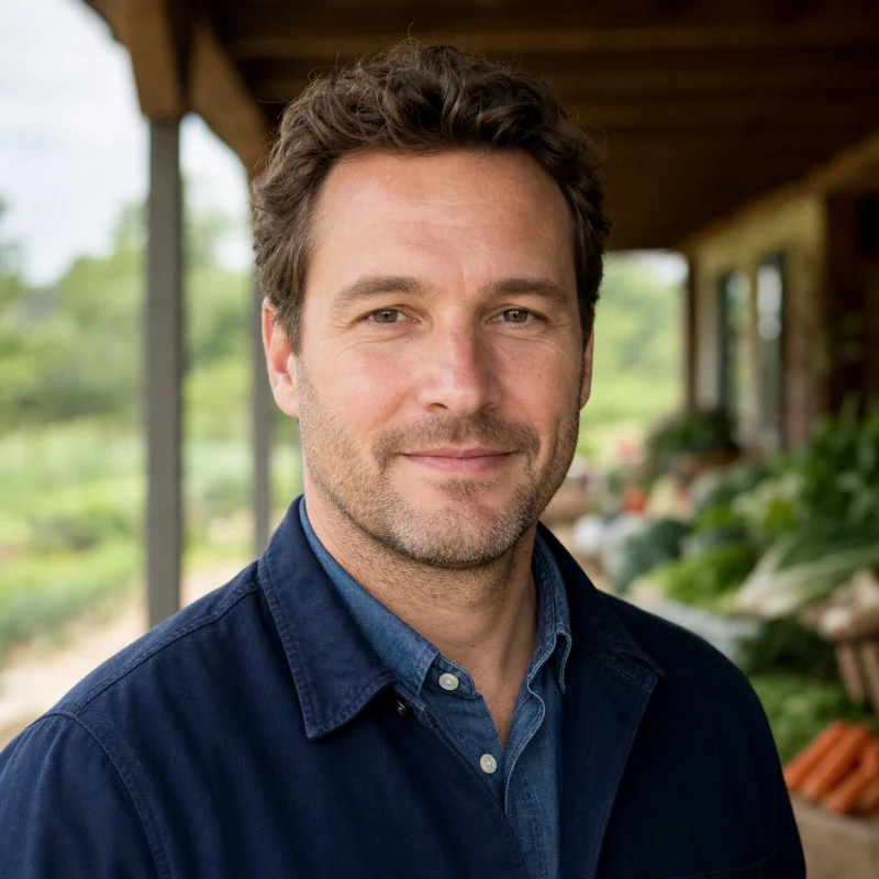 Illustrative portrait of a European man in markets and partnerships